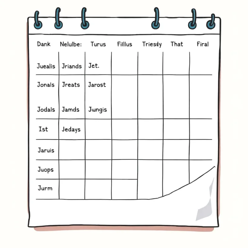 A shrinking calendar with faded friend names and an empty hobby corner