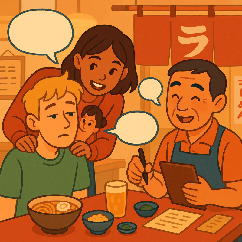 Bilingual friend translating