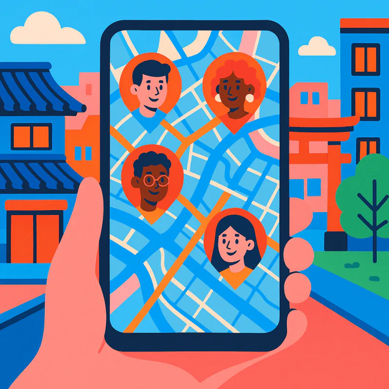Map-based language exchange with locals
