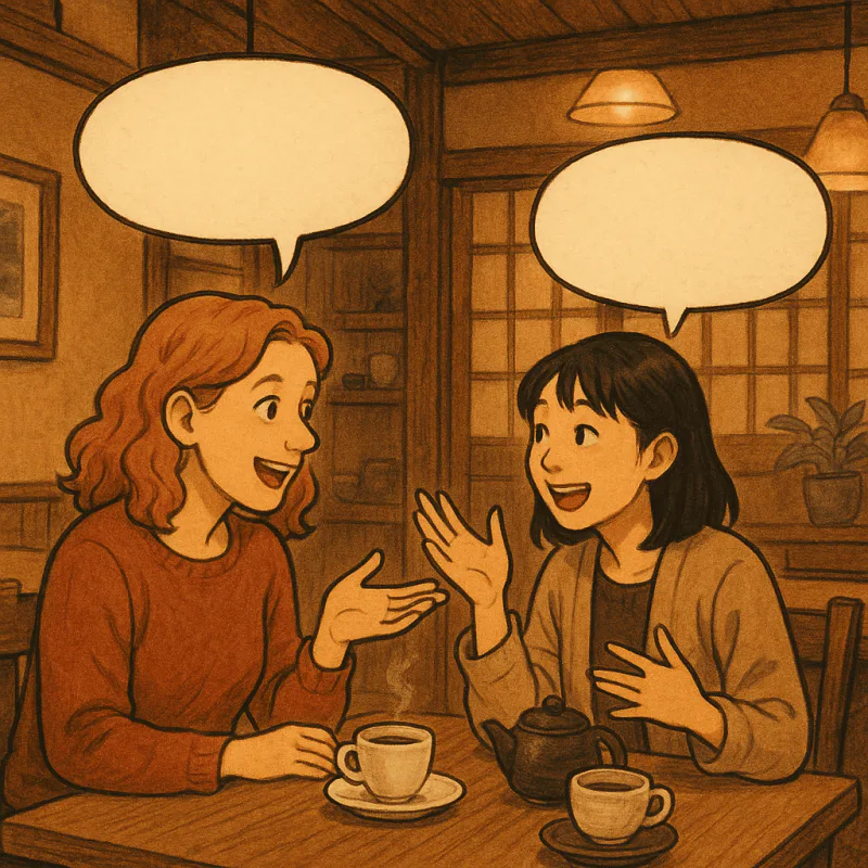 Meeting a language partner at a cafΓ©