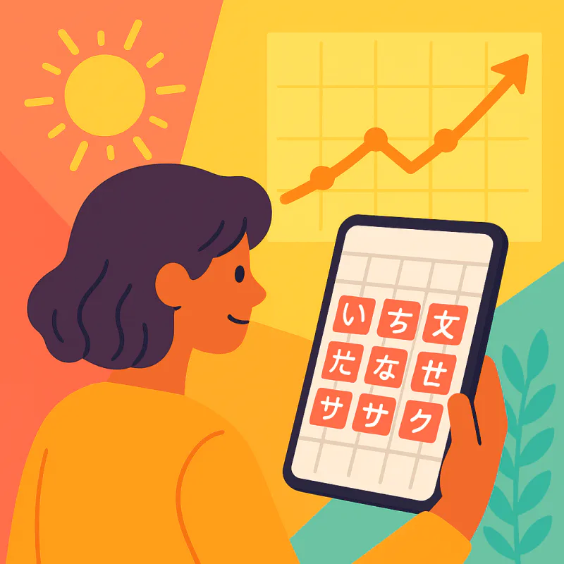 Weekly Japanese practice on the calendar
