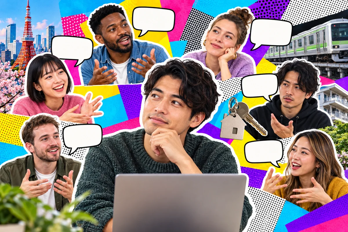 Homem lendo diferentes opiniões sobre a vida no Japão