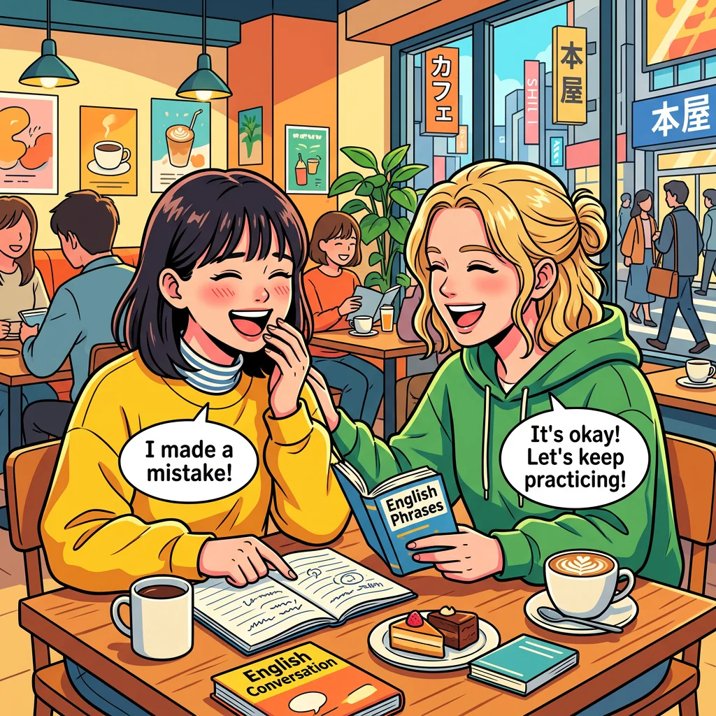 英語で質問を聞き間違え、赤面しながら笑ってごまかす日本人ビジネスマン