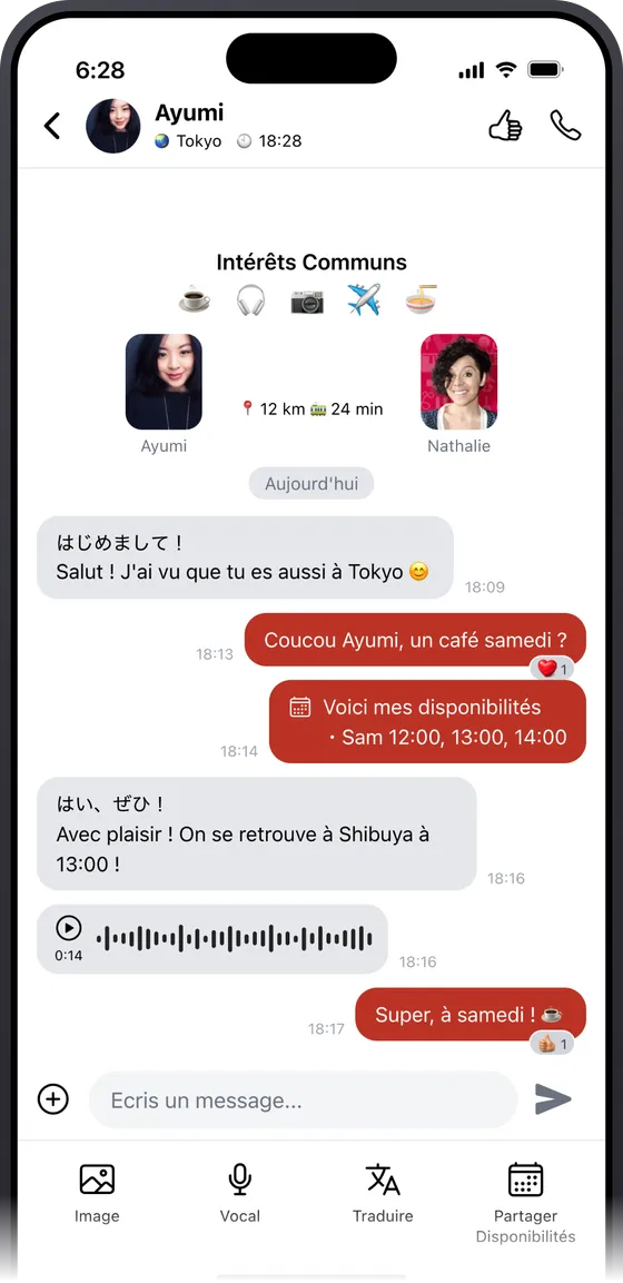 Discussion SewaYou pour organiser une rencontre réelle